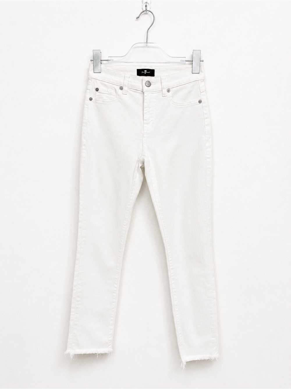 7 For All Mankind Roxanne Ankle White Denim Jeans